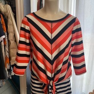 Ruby Rd Red and Black Tie Front Blouse